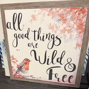 All Good Things Are Wild & Free Framed Wall Art - Pink